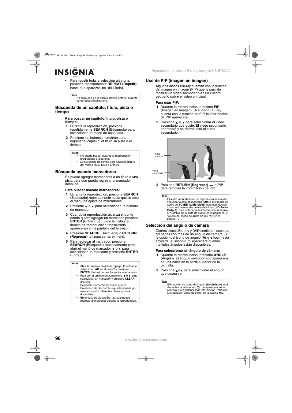 Insignia NS-BRDVD User Manual | Page 106 / 126