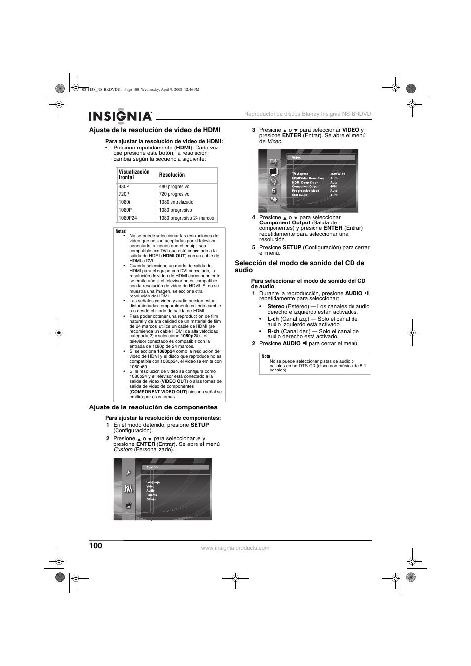 Insignia NS-BRDVD User Manual | Page 108 / 126