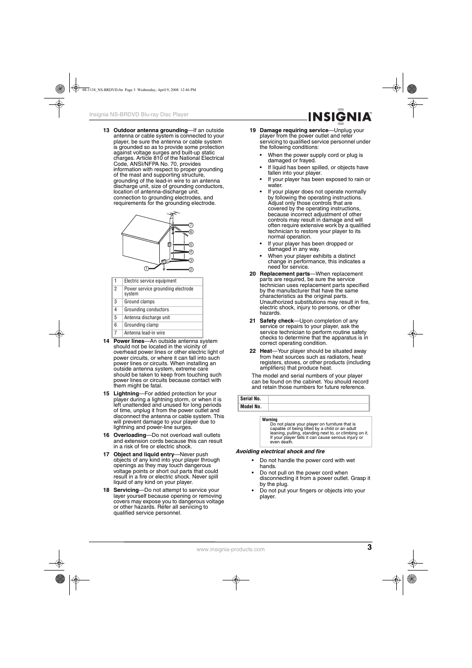 Insignia NS-BRDVD User Manual | Page 11 / 126