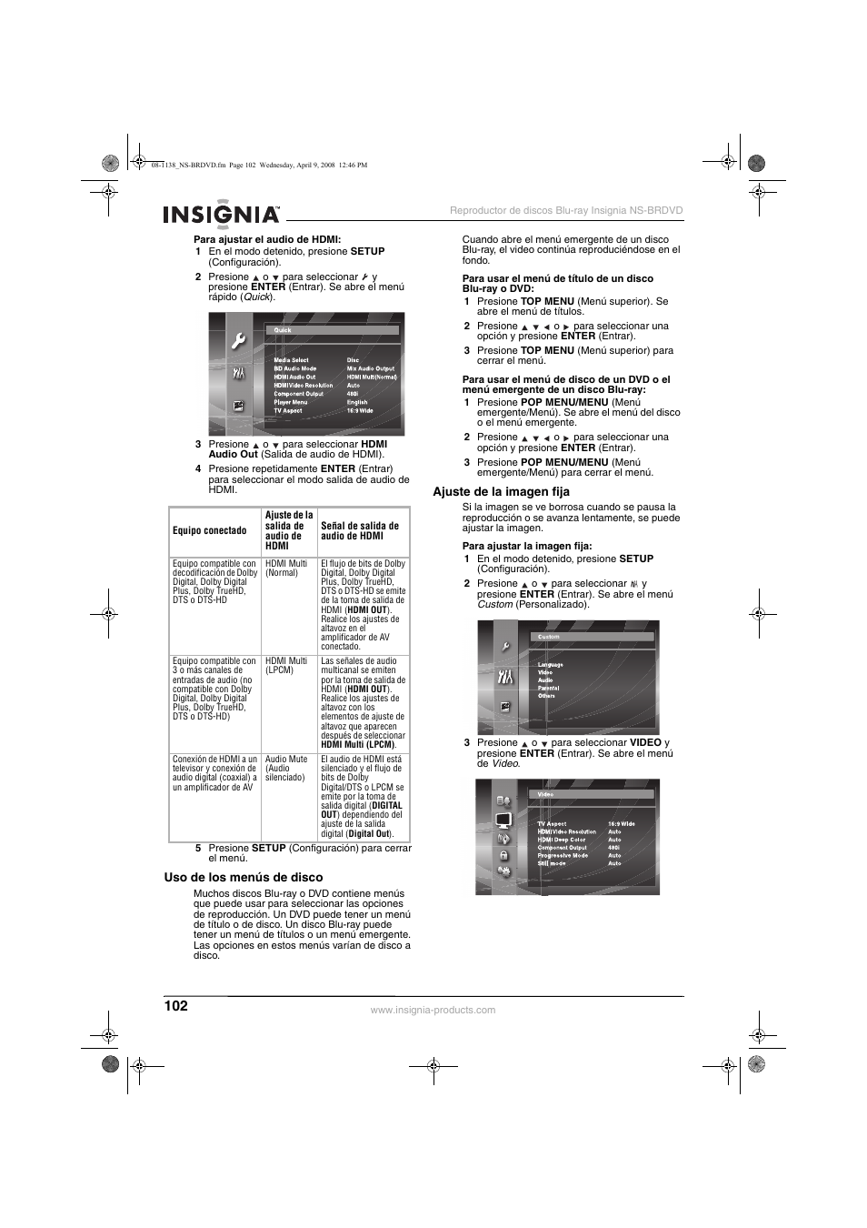 Insignia NS-BRDVD User Manual | Page 110 / 126