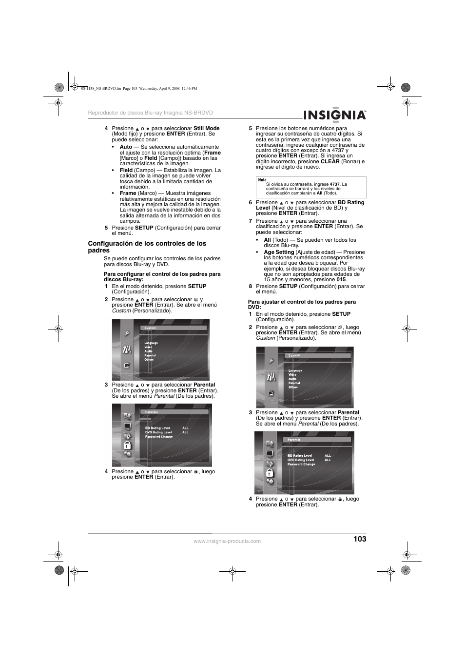 Insignia NS-BRDVD User Manual | Page 111 / 126