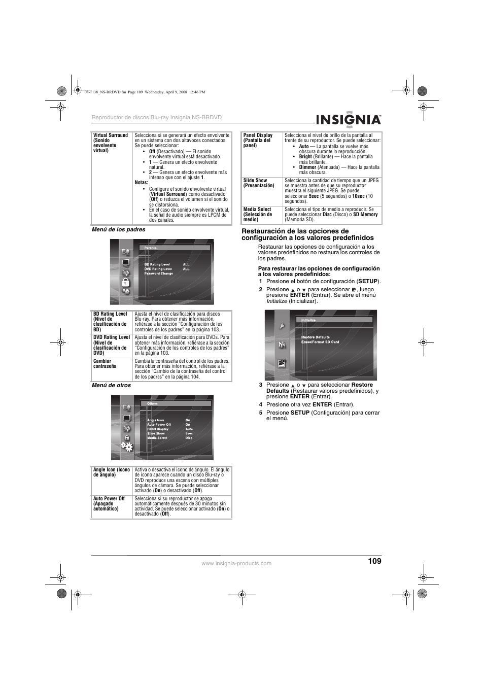 Insignia NS-BRDVD User Manual | Page 117 / 126