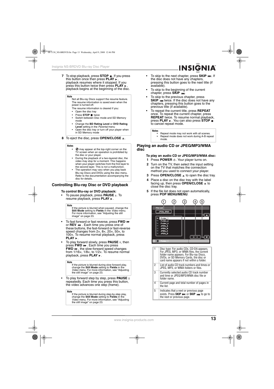 Insignia NS-BRDVD User Manual | Page 21 / 126