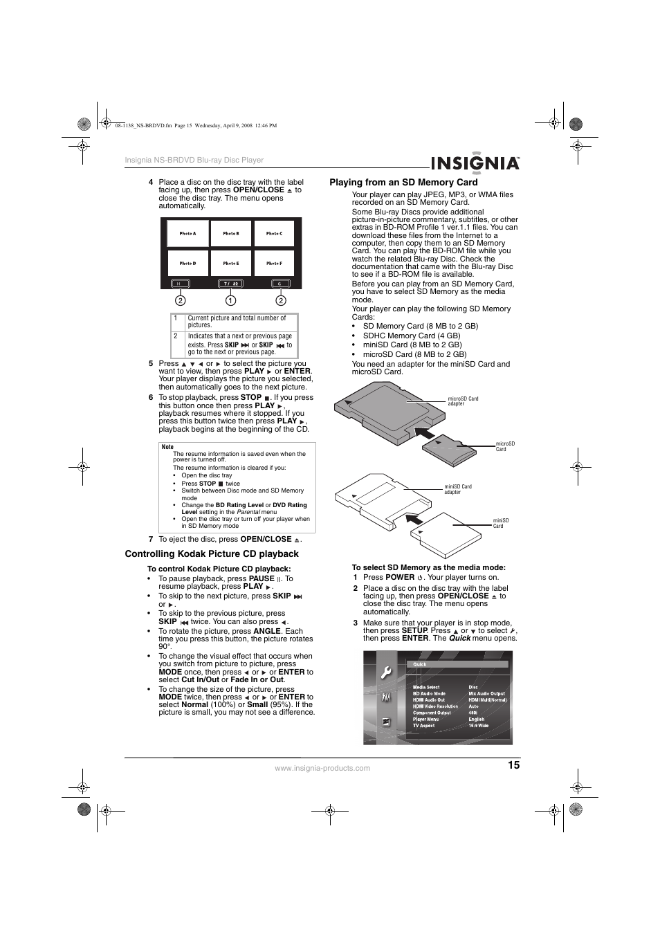 Insignia NS-BRDVD User Manual | Page 23 / 126