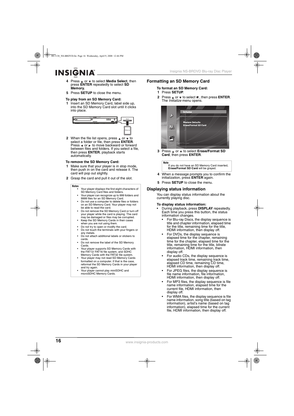 Insignia NS-BRDVD User Manual | Page 24 / 126