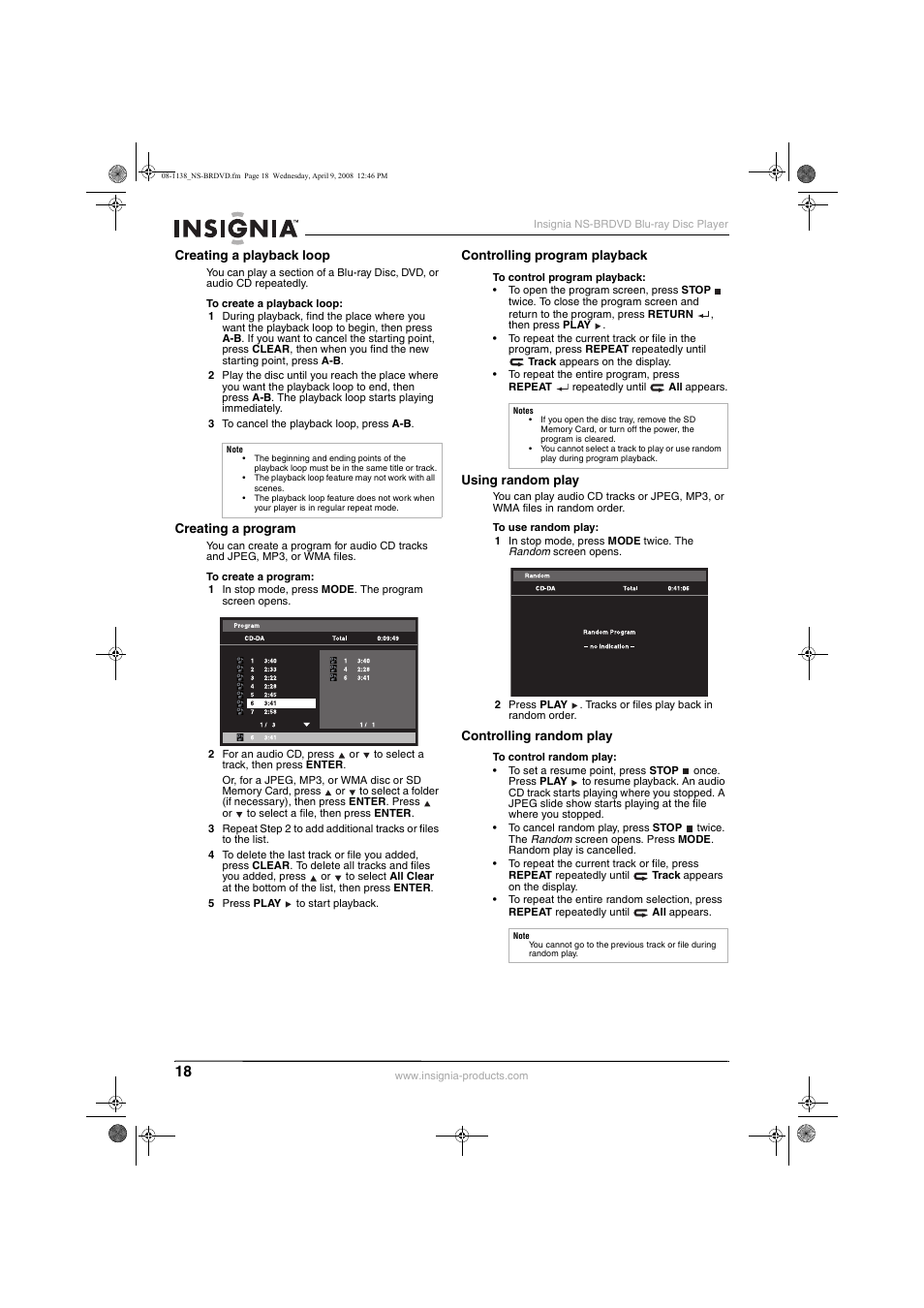 Insignia NS-BRDVD User Manual | Page 26 / 126