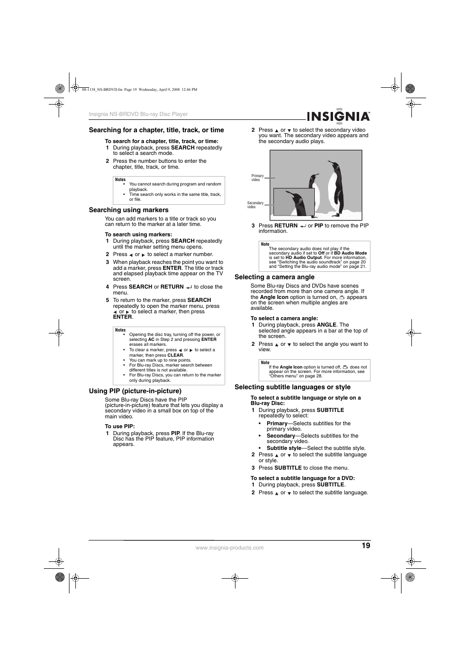 Insignia NS-BRDVD User Manual | Page 27 / 126