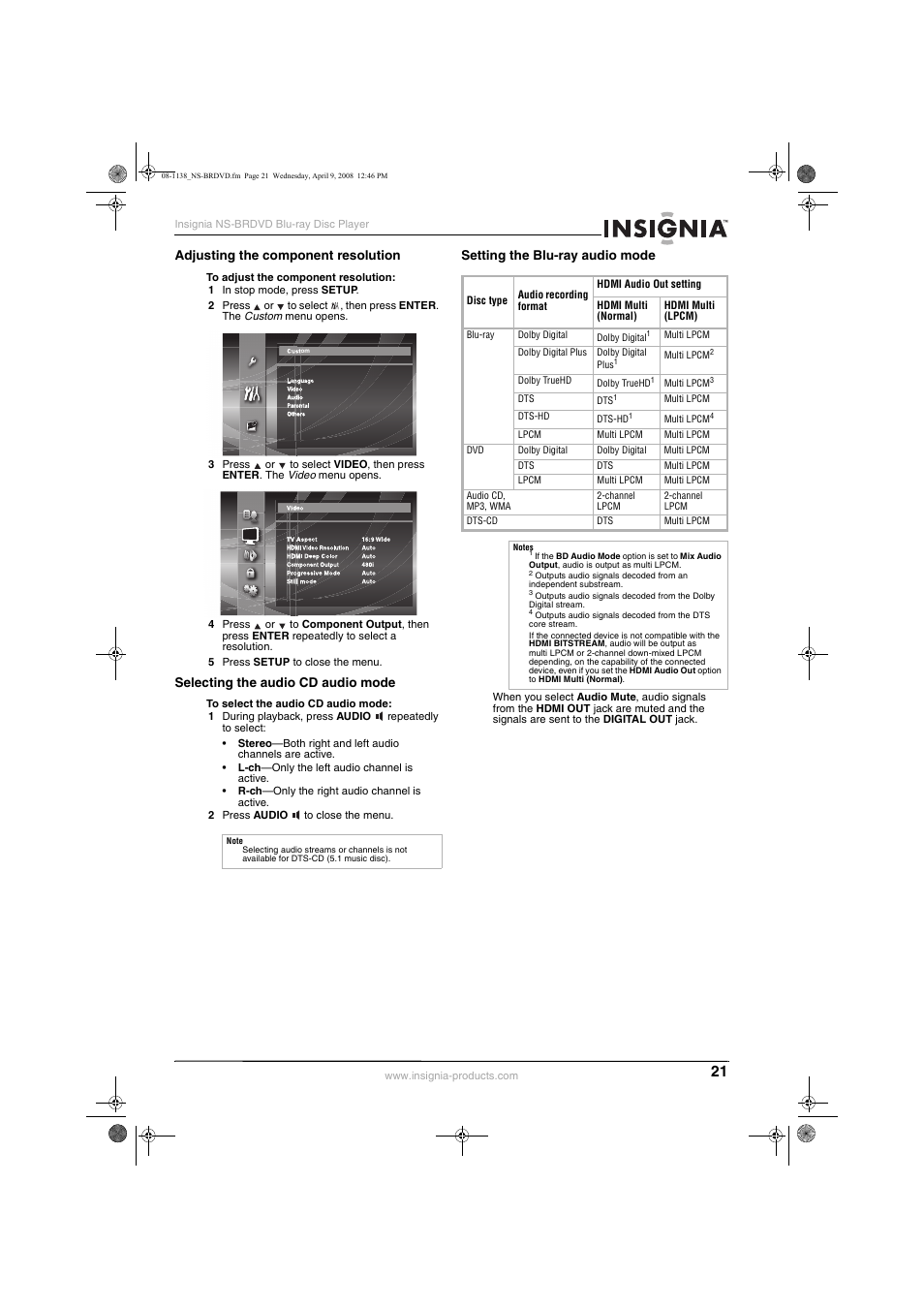 Insignia NS-BRDVD User Manual | Page 29 / 126