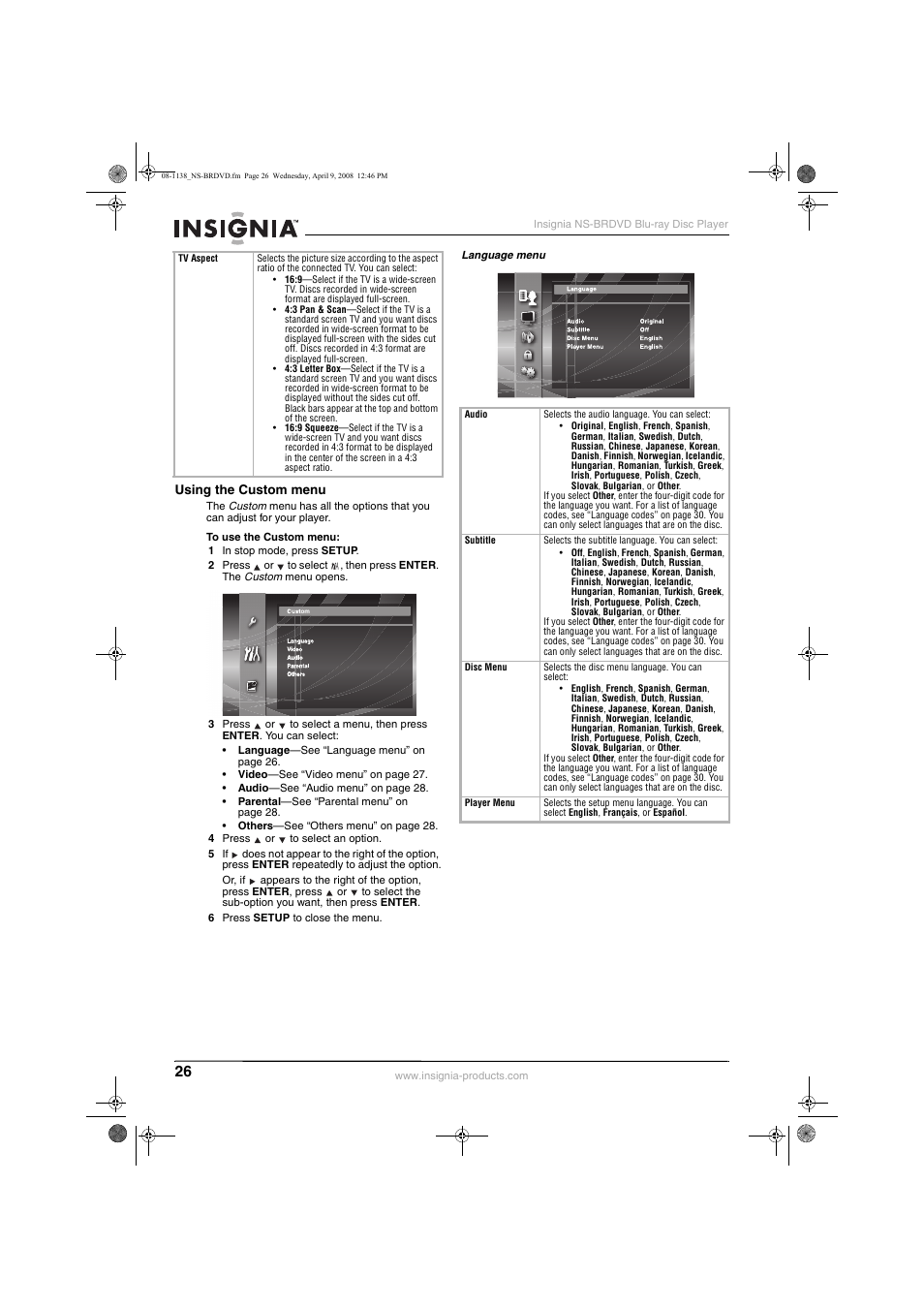 Insignia NS-BRDVD User Manual | Page 34 / 126