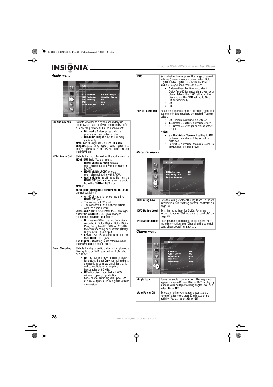 Insignia NS-BRDVD User Manual | Page 36 / 126