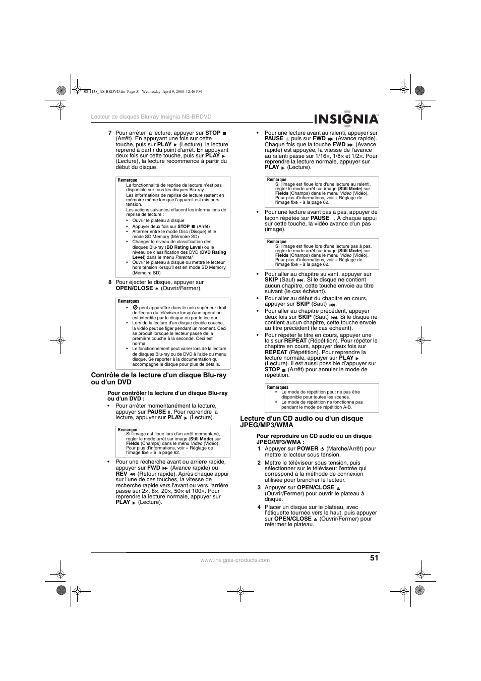 Insignia NS-BRDVD User Manual | Page 59 / 126