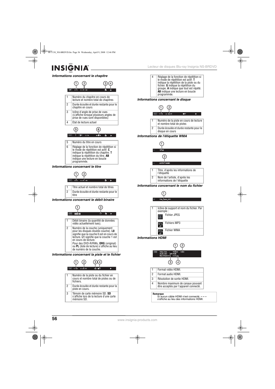 Insignia NS-BRDVD User Manual | Page 64 / 126