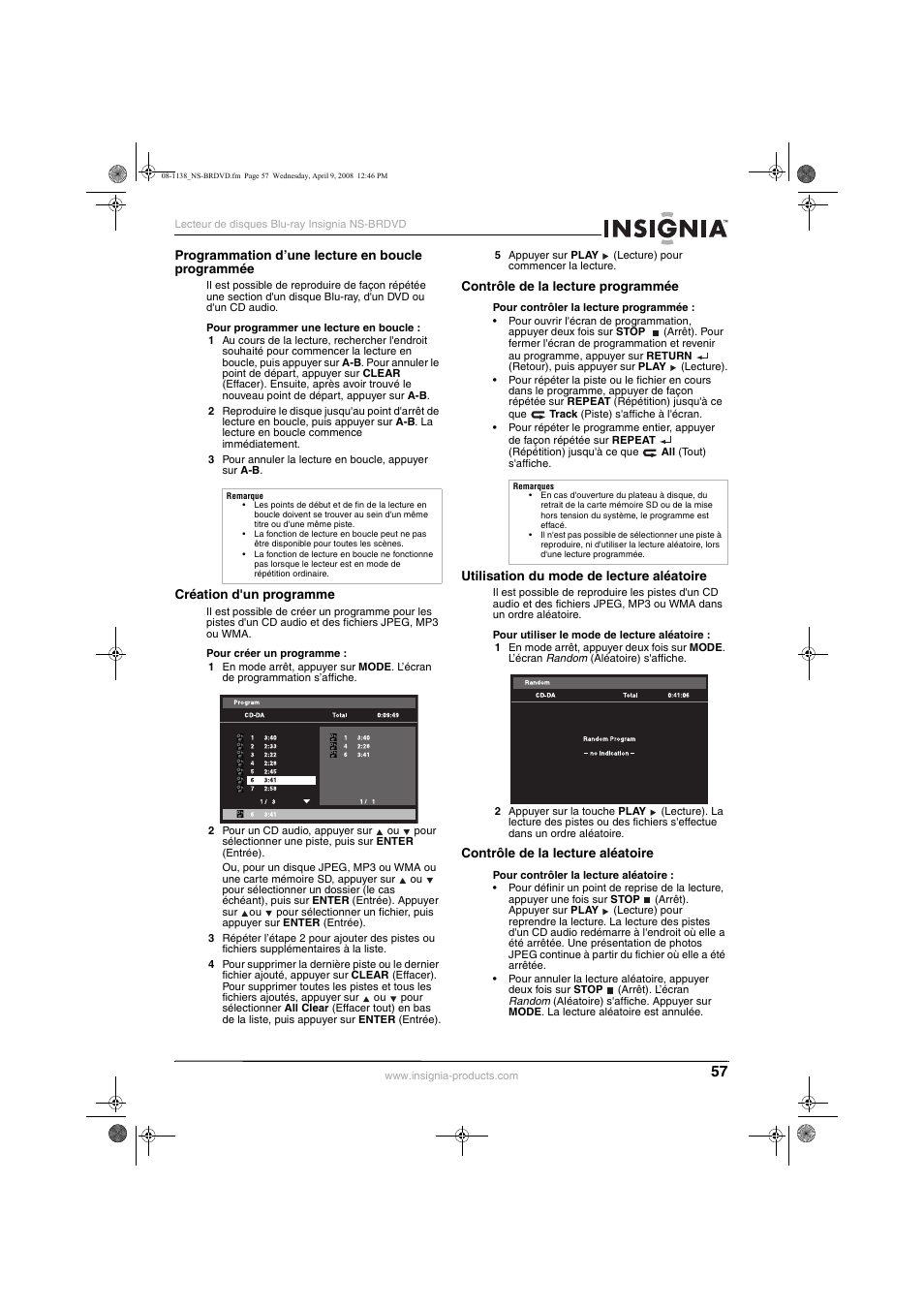 Insignia NS-BRDVD User Manual | Page 65 / 126
