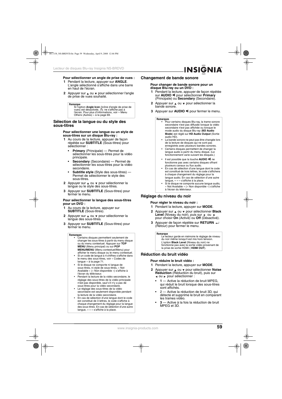 Insignia NS-BRDVD User Manual | Page 67 / 126