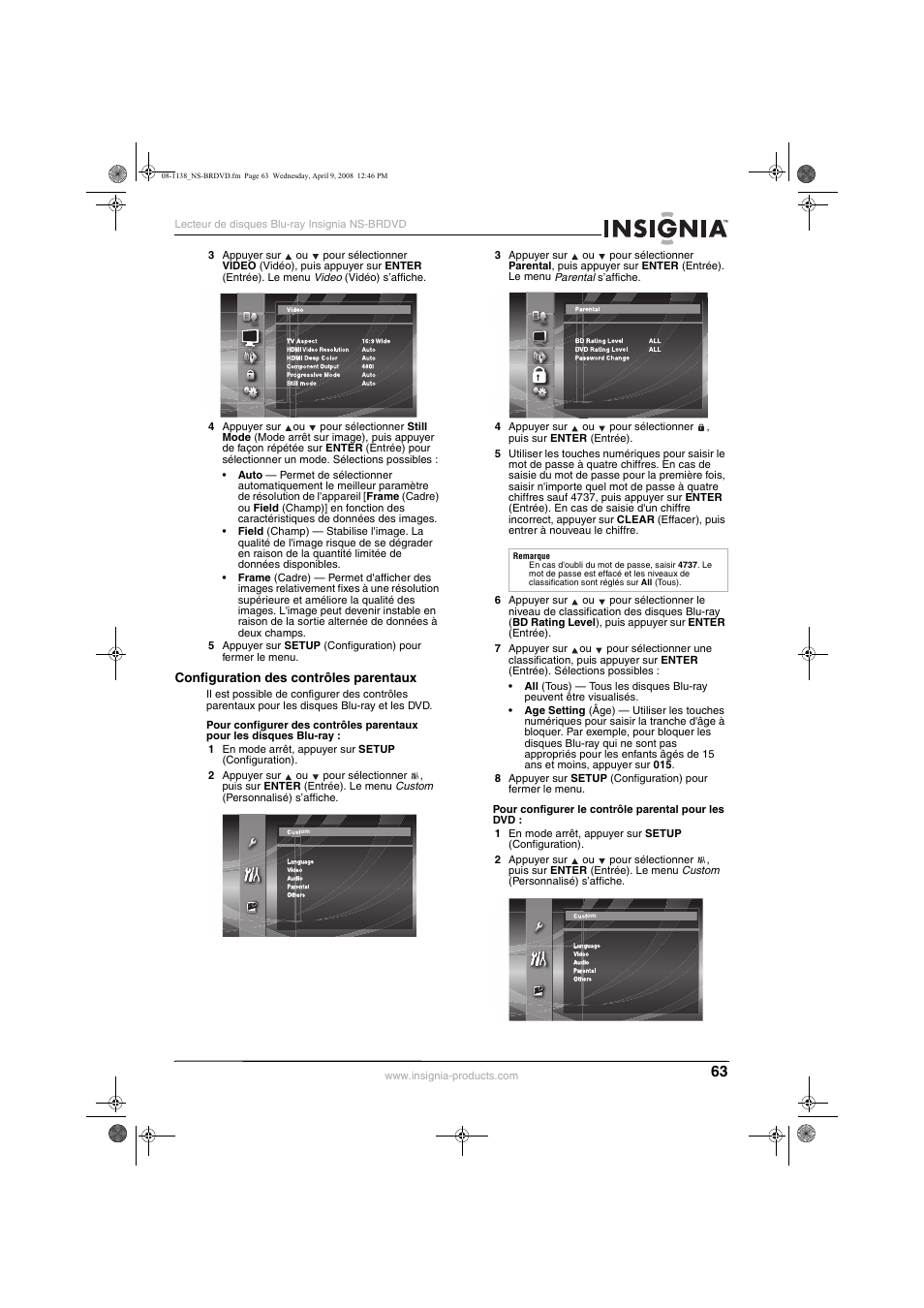Insignia NS-BRDVD User Manual | Page 71 / 126
