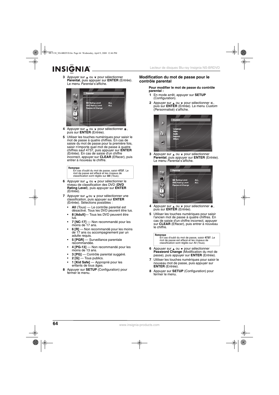 Insignia NS-BRDVD User Manual | Page 72 / 126