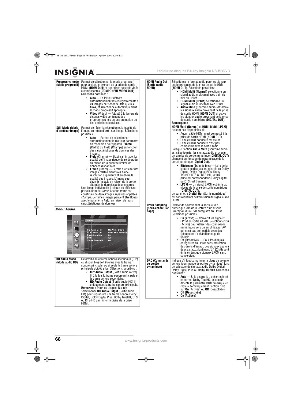 Insignia NS-BRDVD User Manual | Page 76 / 126