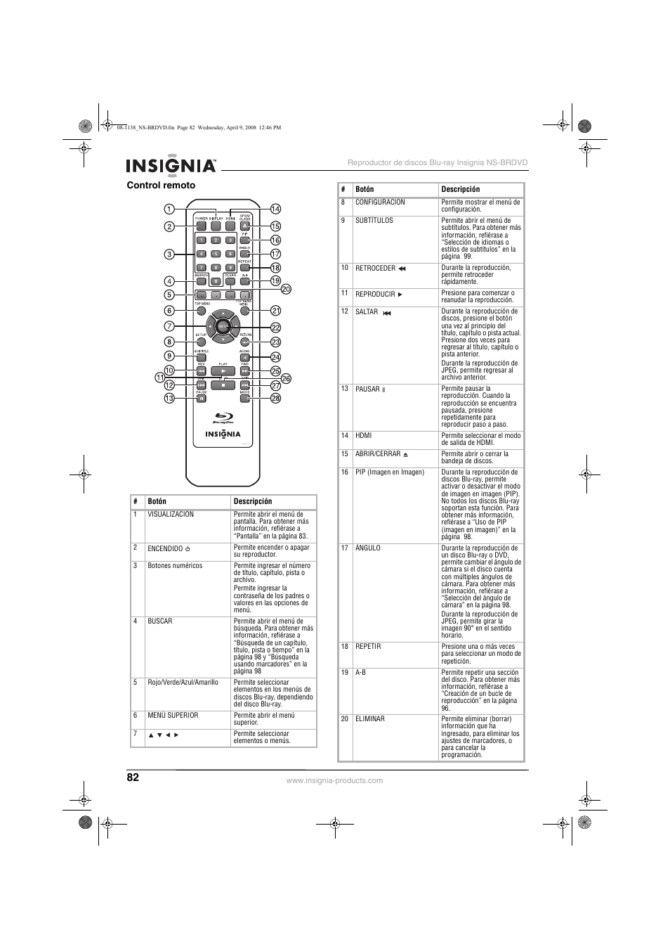 Insignia NS-BRDVD User Manual | Page 90 / 126
