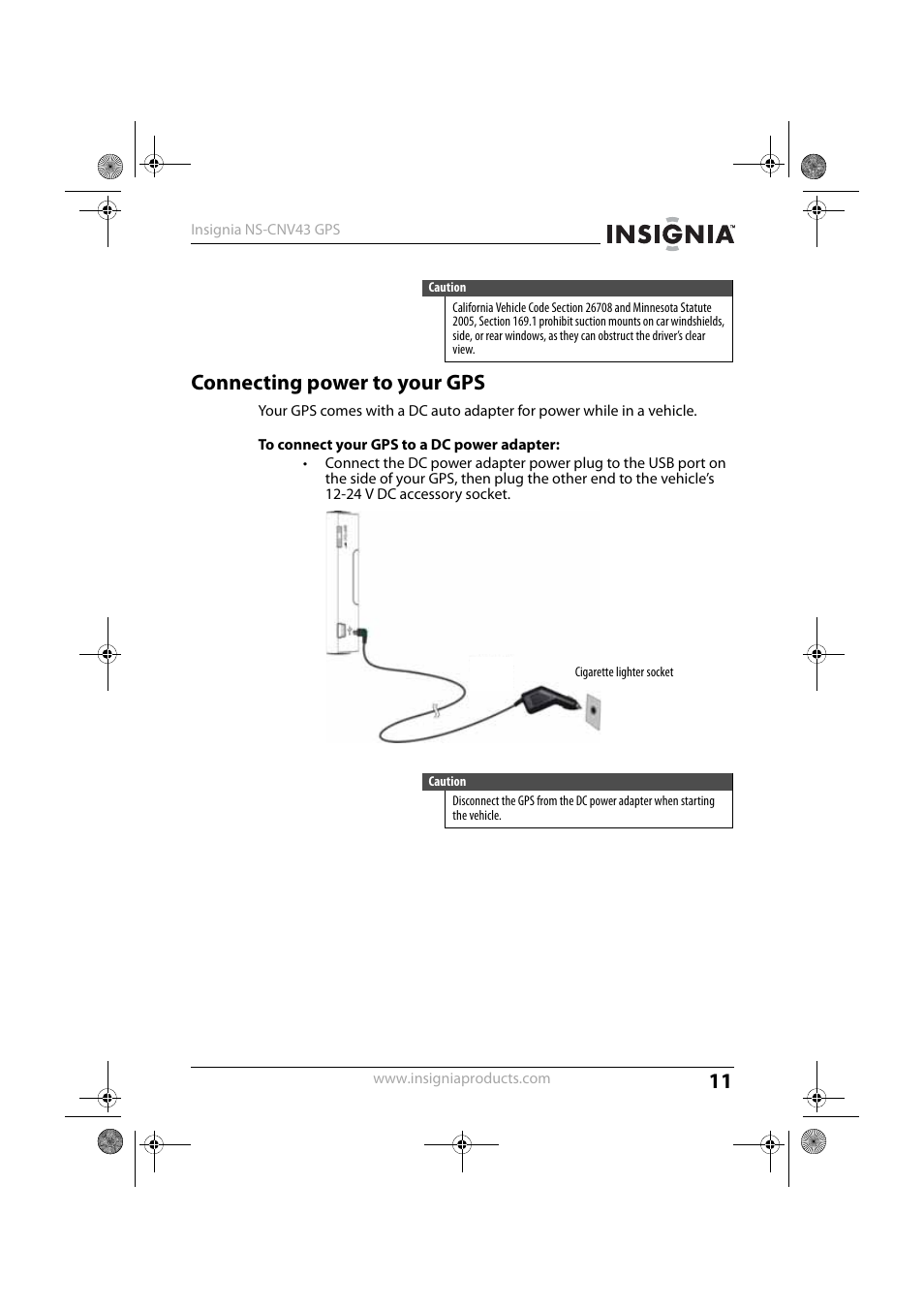 Connecting power to your gps | Insignia NS-CNV43 User Manual | Page 11 / 64