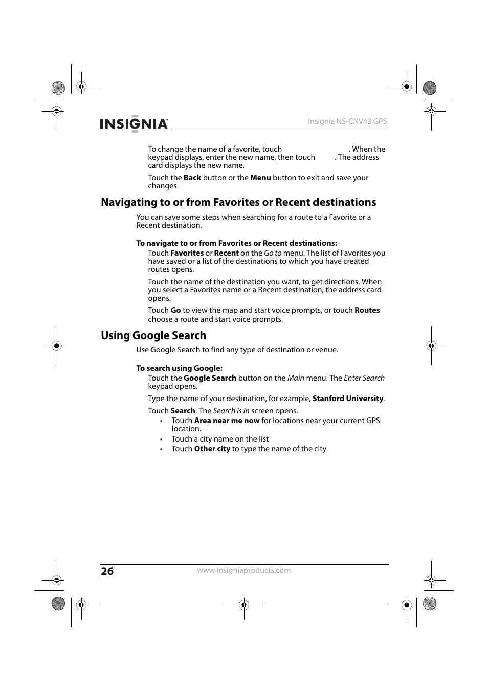 Using google search, Eps in “using google search | Insignia NS-CNV43 User Manual | Page 26 / 64