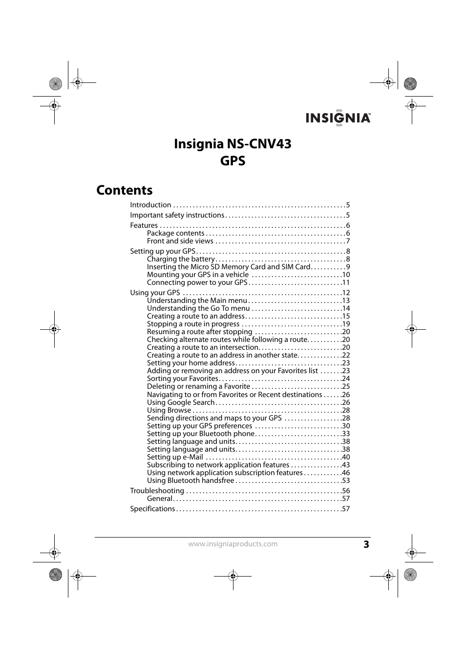 Insignia NS-CNV43 User Manual | Page 3 / 64
