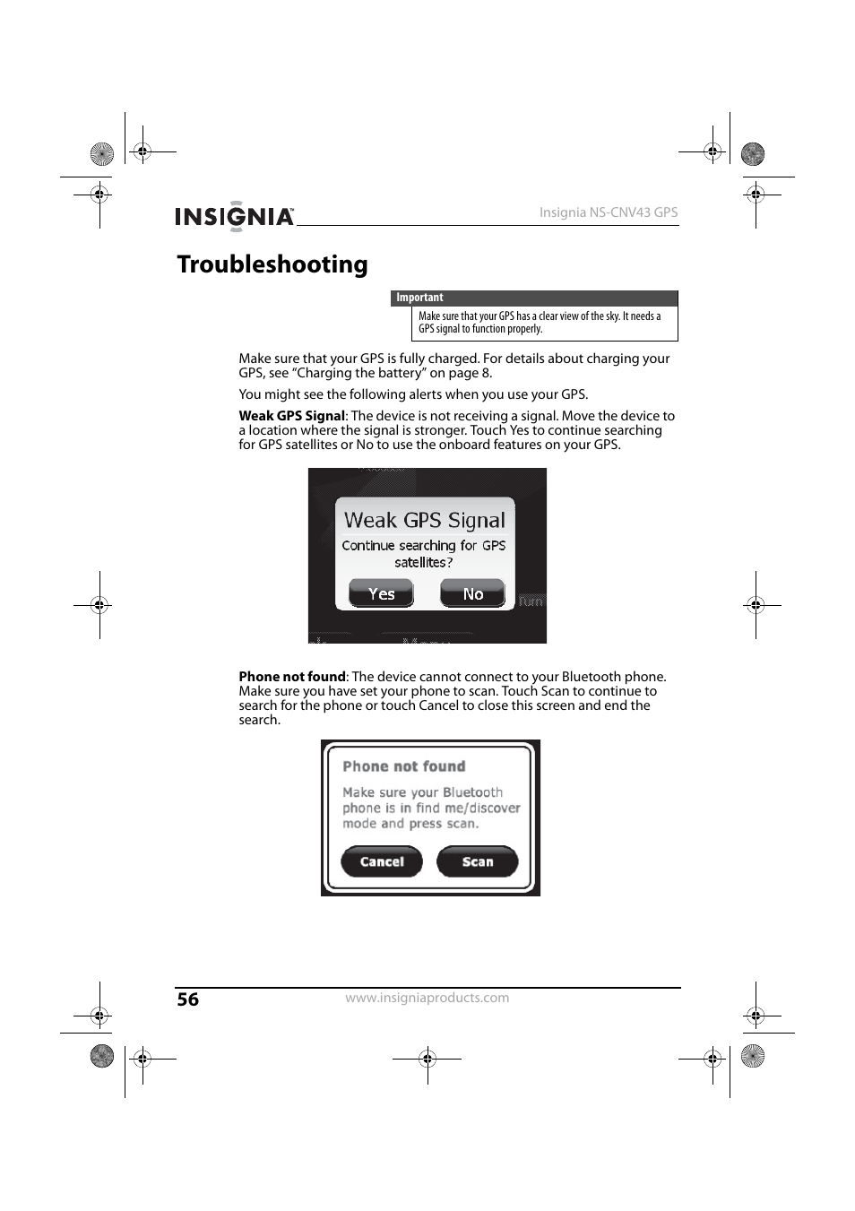 Troubleshooting | Insignia NS-CNV43 User Manual | Page 56 / 64