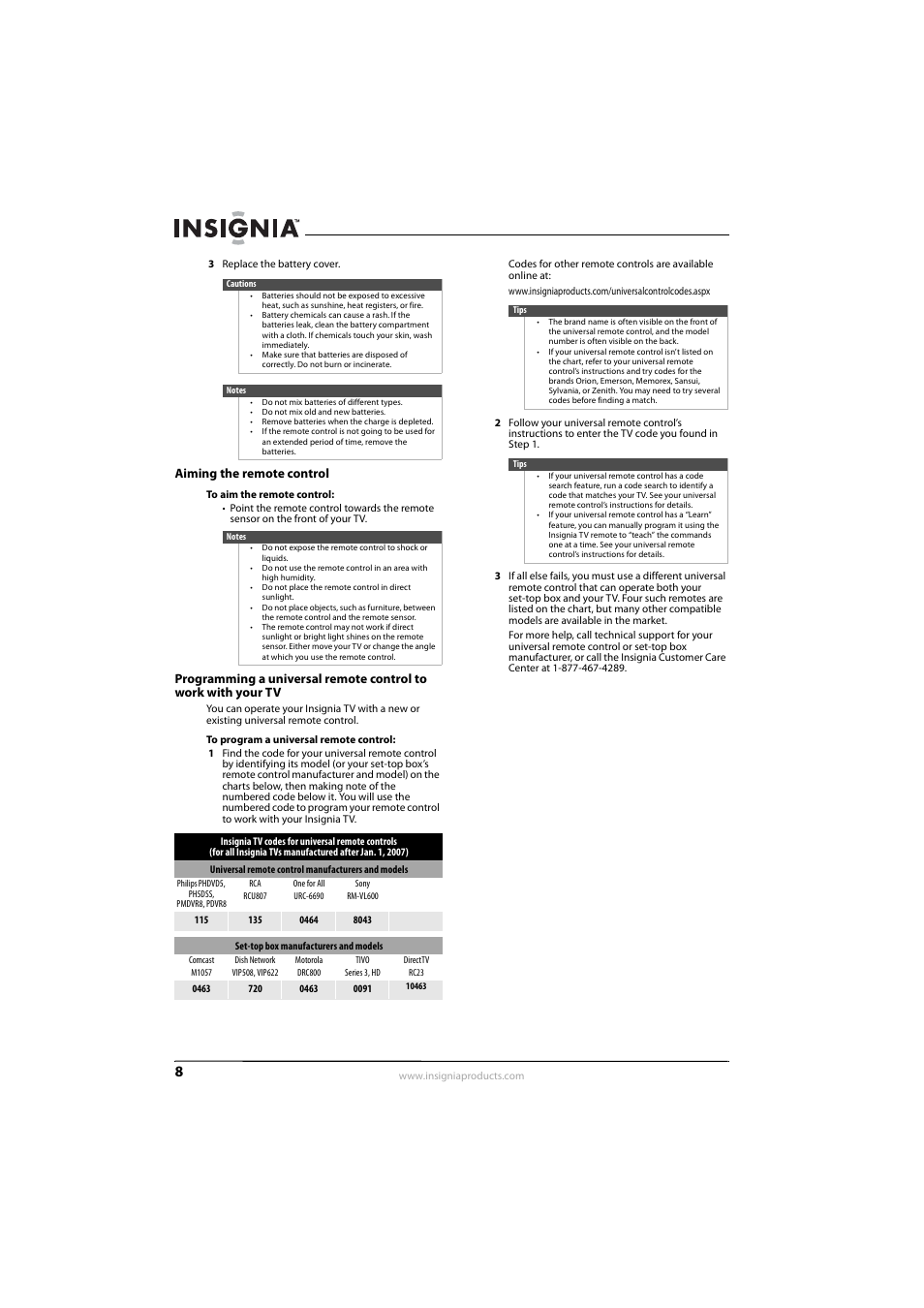 Aiming the remote control | Insignia NS-L32Q09-10A User Manual | Page 12 / 44