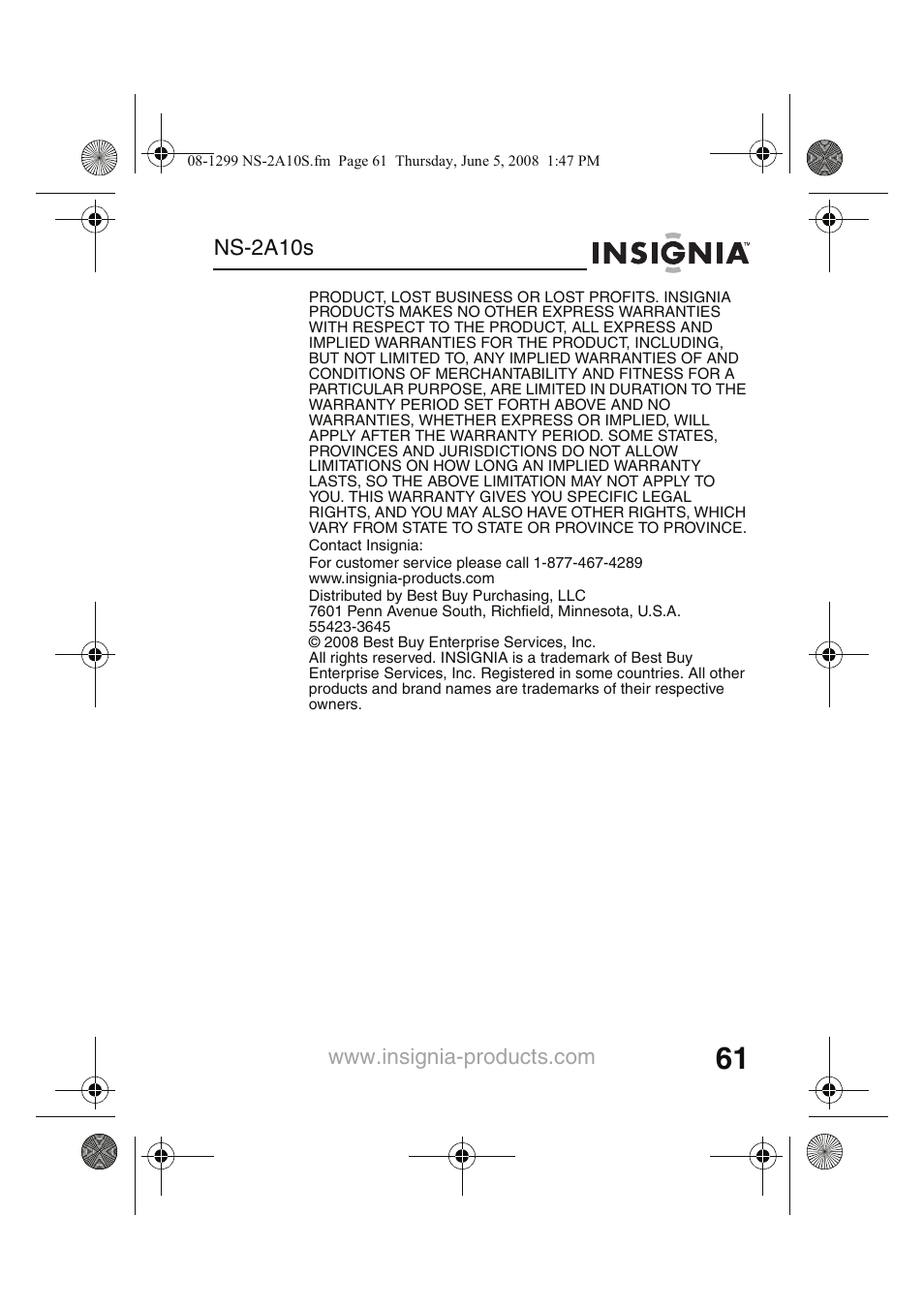 Insignia Kix NS-2A10S User Manual | Page 63 / 64