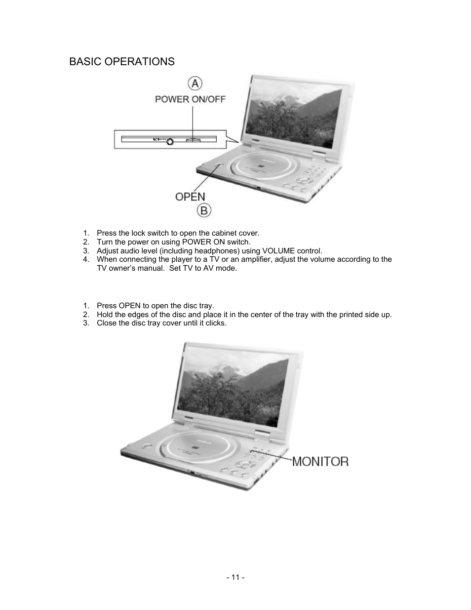Basic operations, Loading discs | Insignia I-PD1020 User Manual | Page 11 / 37