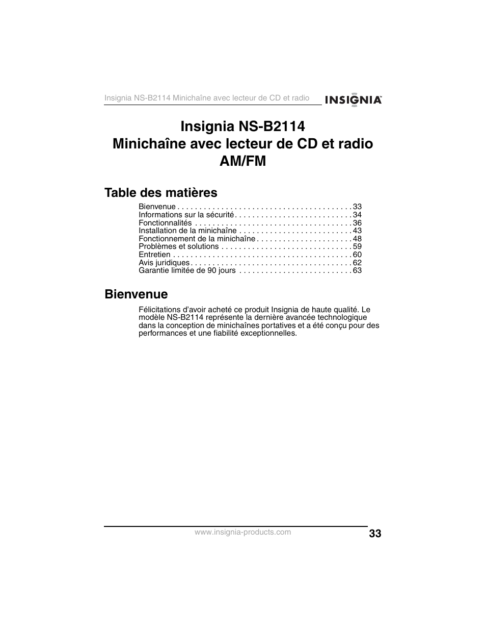 Insignia NS-B2114 User Manual | Page 33 / 98