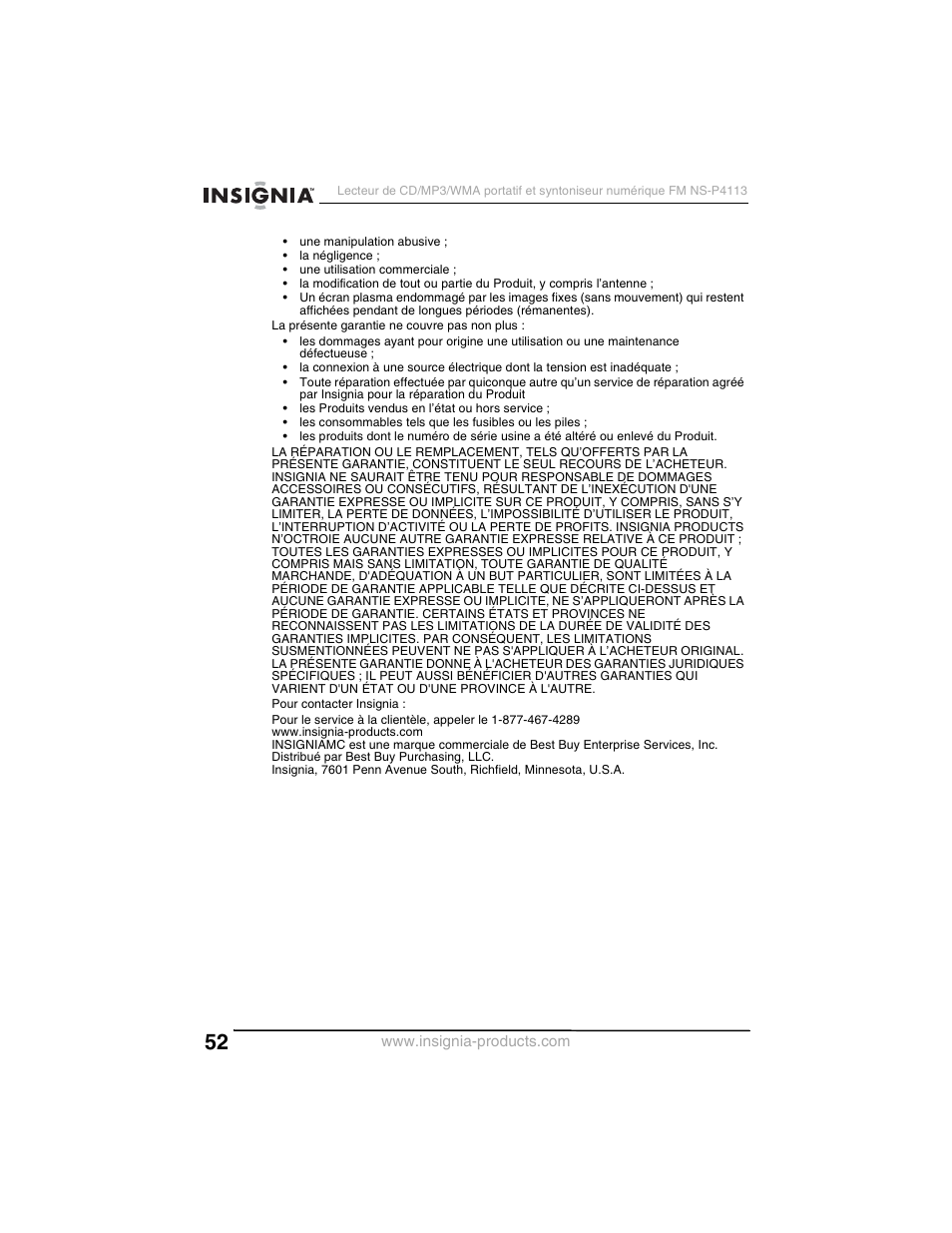 Insignia NS-P4113 User Manual | Page 52 / 80