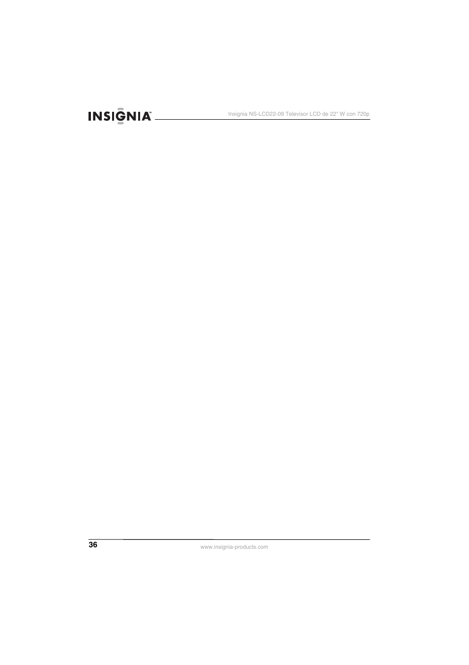 Insignia NS-LCD22-09 User Manual | Page 38 / 40