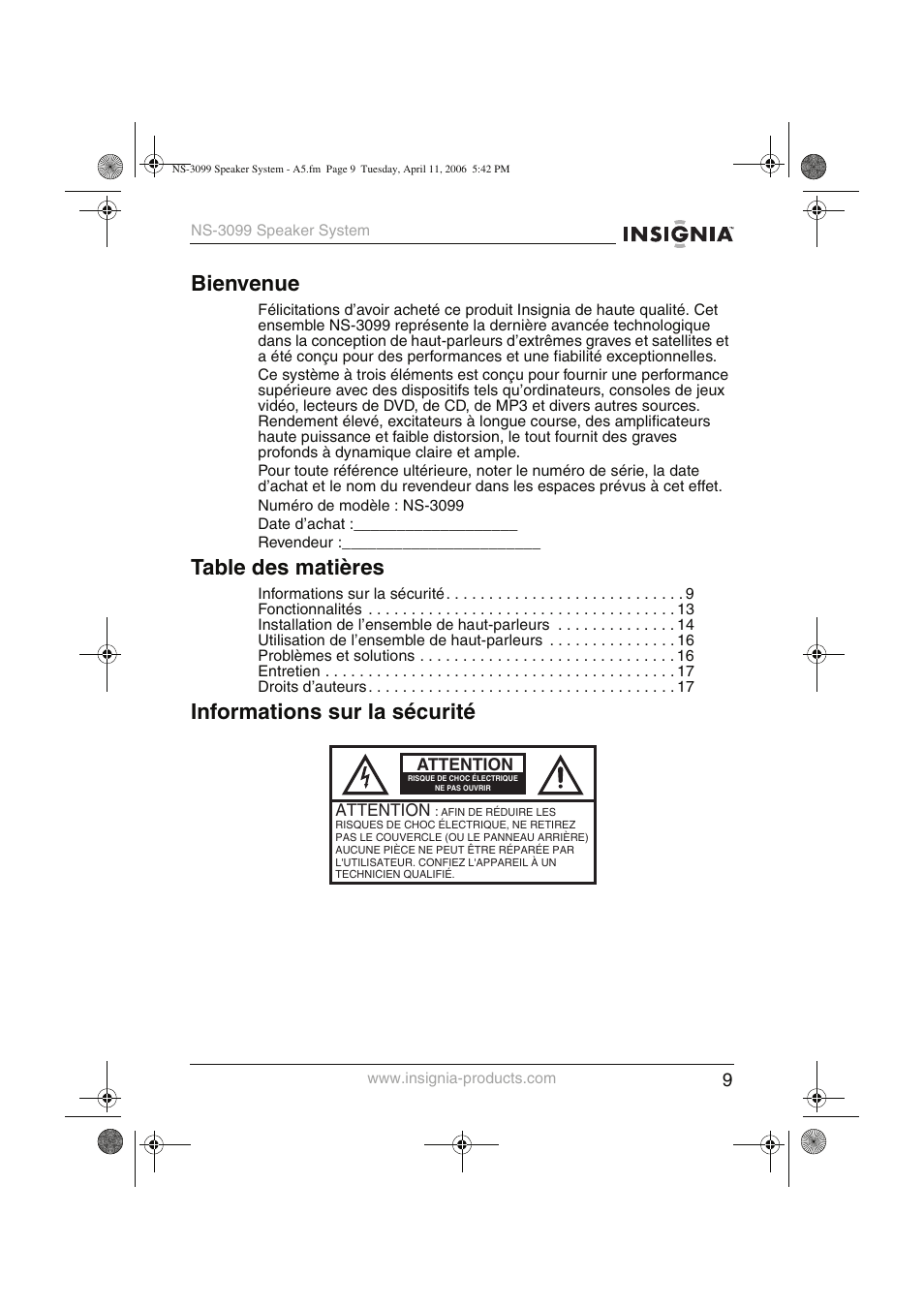 Insignia NS-3099 User Manual | Page 10 / 28