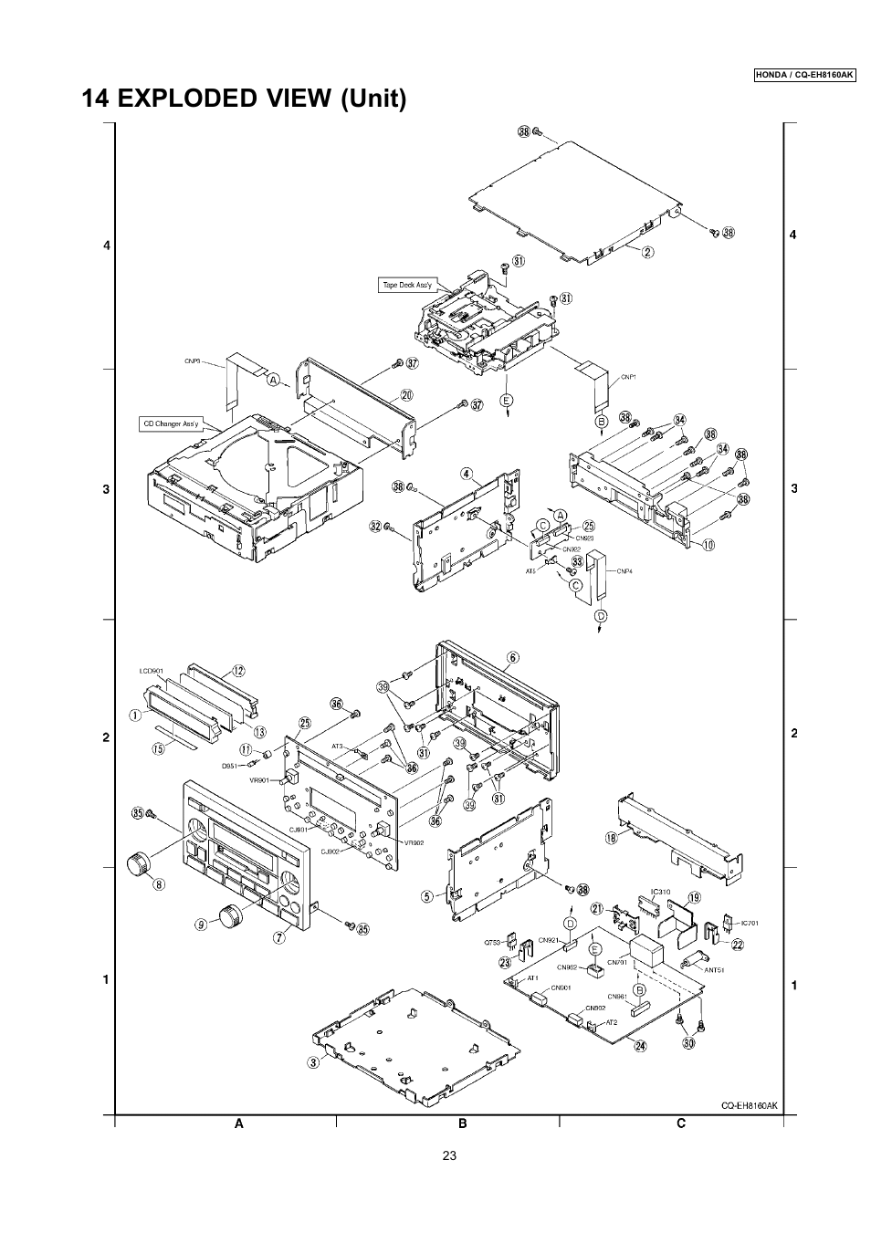 14 exploded view (unit) | Insignia CQ-EH8160AK User Manual | Page 23 / 37