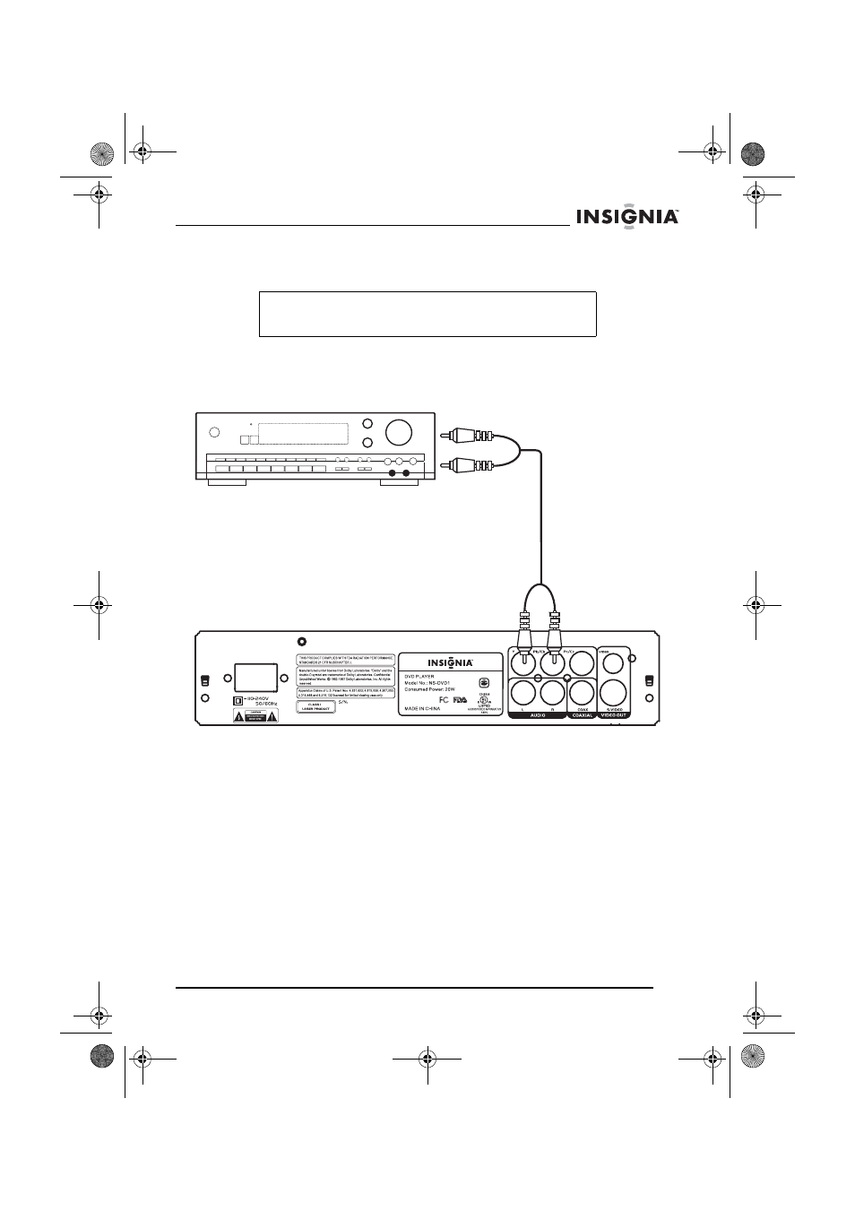 Connexion d’un amplificateur à 2 canaux | Insignia NS-DVD1 User Manual | Page 43 / 94