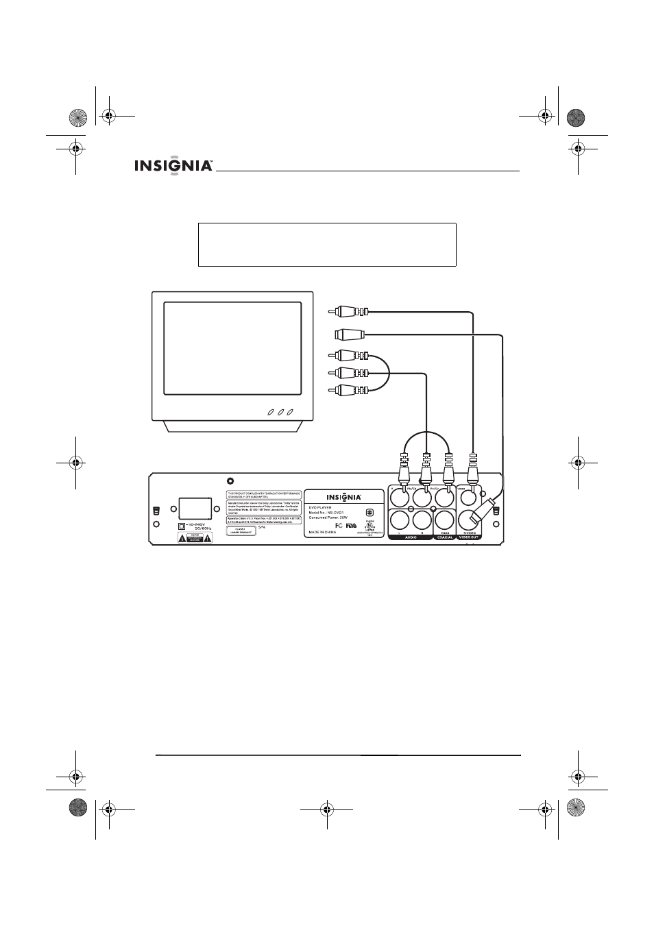 Conexión de un televisor | Insignia NS-DVD1 User Manual | Page 72 / 94