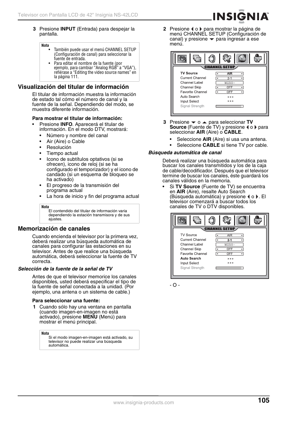Visualización del titular de información | Insignia NS-42 User Manual | Page 105 / 124