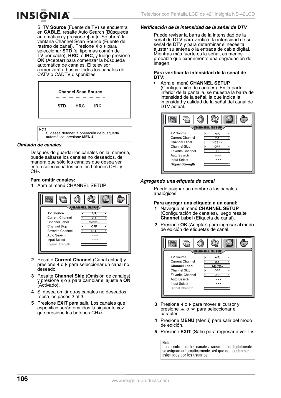 Insignia NS-42 User Manual | Page 106 / 124