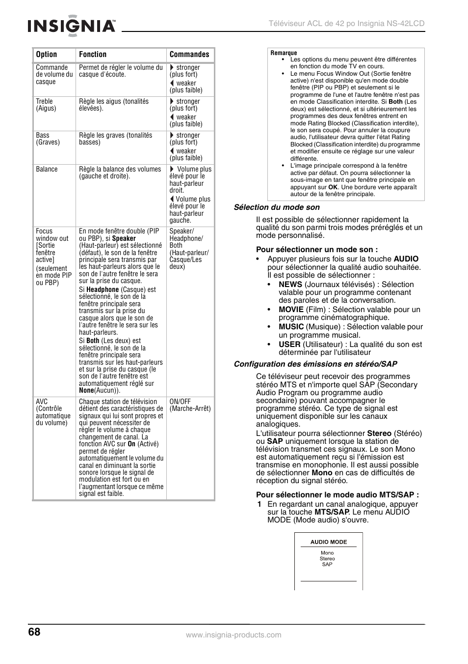 Insignia NS-42 User Manual | Page 68 / 124
