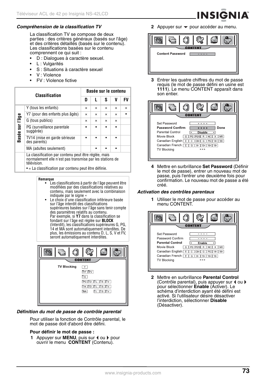 Insignia NS-42 User Manual | Page 73 / 124