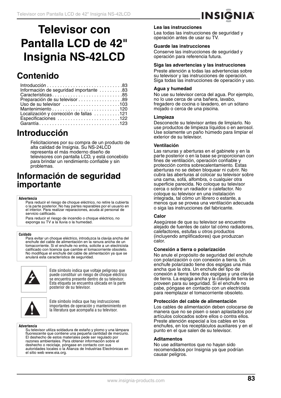 Insignia NS-42 User Manual | Page 83 / 124