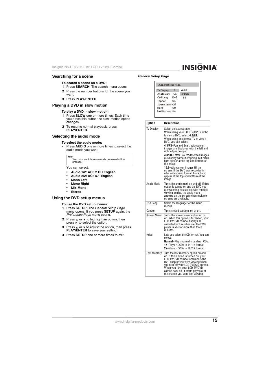 Insignia NS-LTDVD19 User Manual | Page 17 / 68