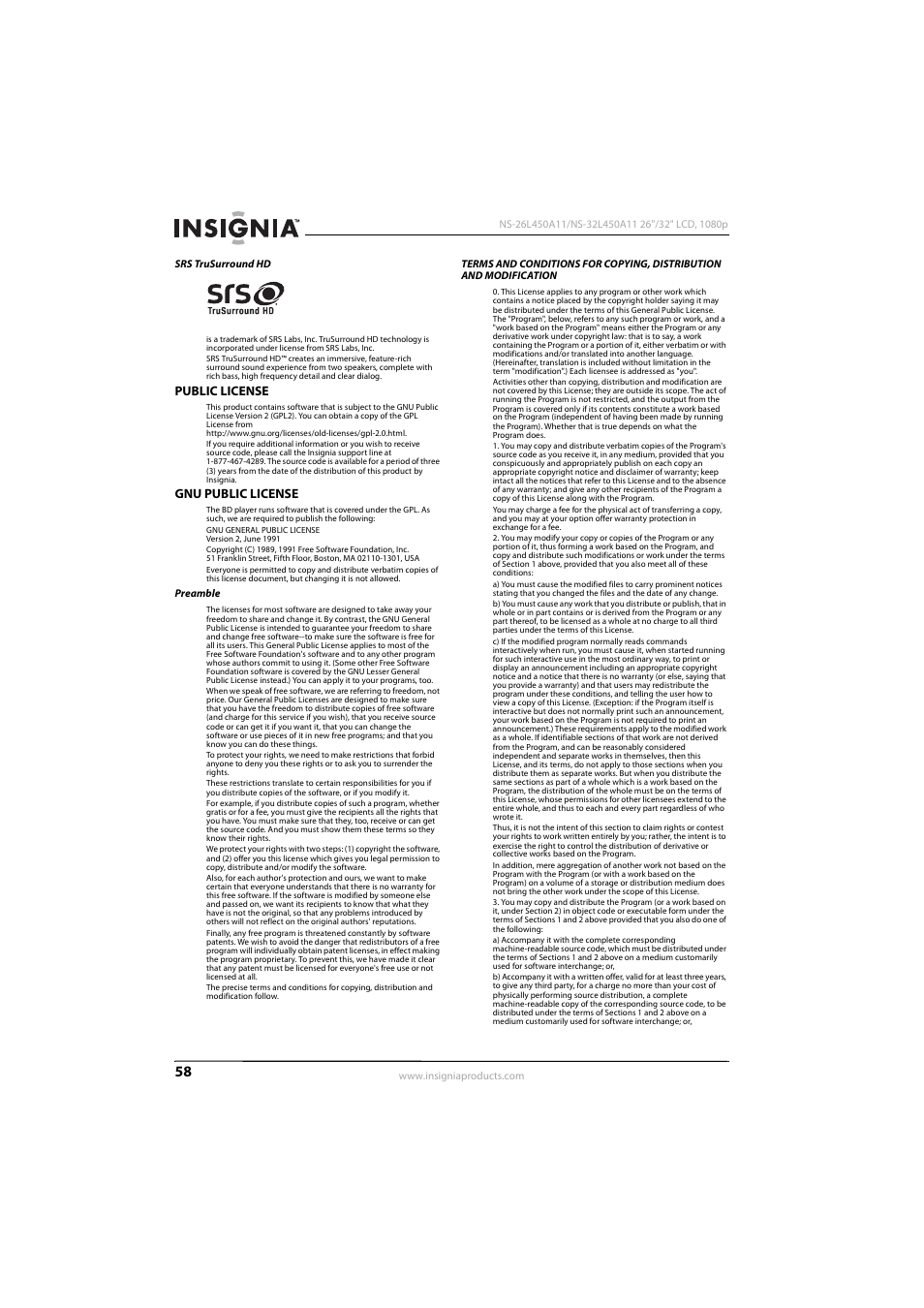 Insignia NS-32L450A11 User Manual | Page 62 / 68