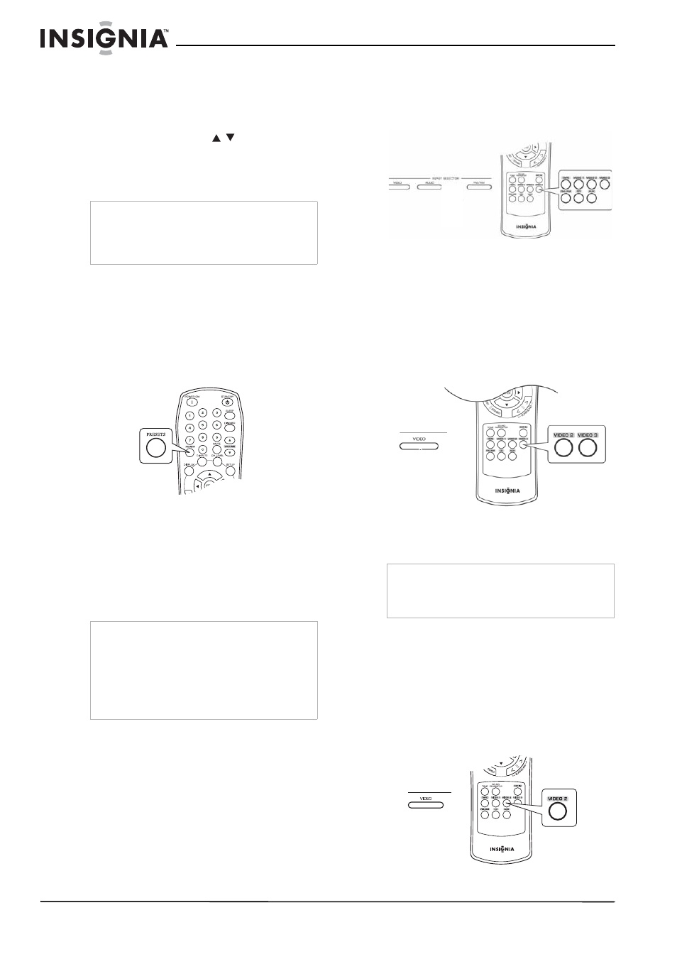 Sintonización de estaciones programadas, Escaneando las estaciones programadas en secuencia, Grabación | Grabando una cinta de audio (casete), Sintonización de estaciones programadas” en l, Sintonización de estaciones programadas” en | Insignia NS-R5101 User Manual | Page 100 / 108