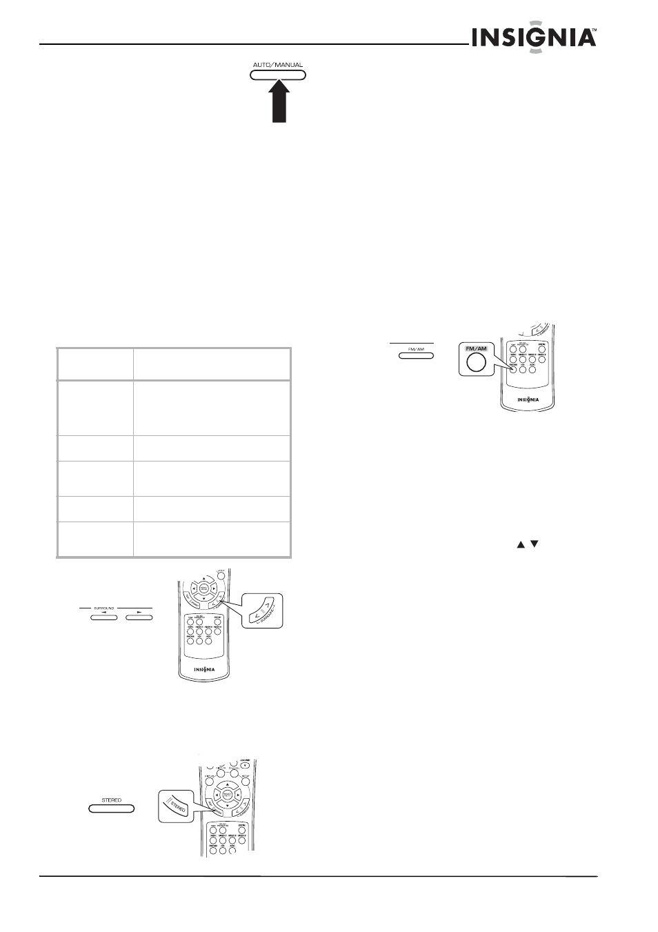 Listening to radio broadcasts, Auto tuning, Manual tuning | Insignia NS-R5101 User Manual | Page 27 / 108