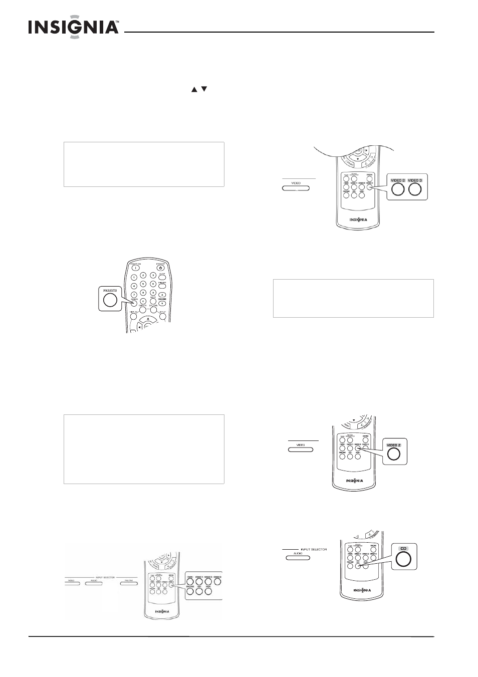 Syntonisation des stations préréglées, Balayage des stations préréglées en séquence, Enregistrement | Enregistrement sur une cassette audio | Insignia NS-R5101 User Manual | Page 64 / 108