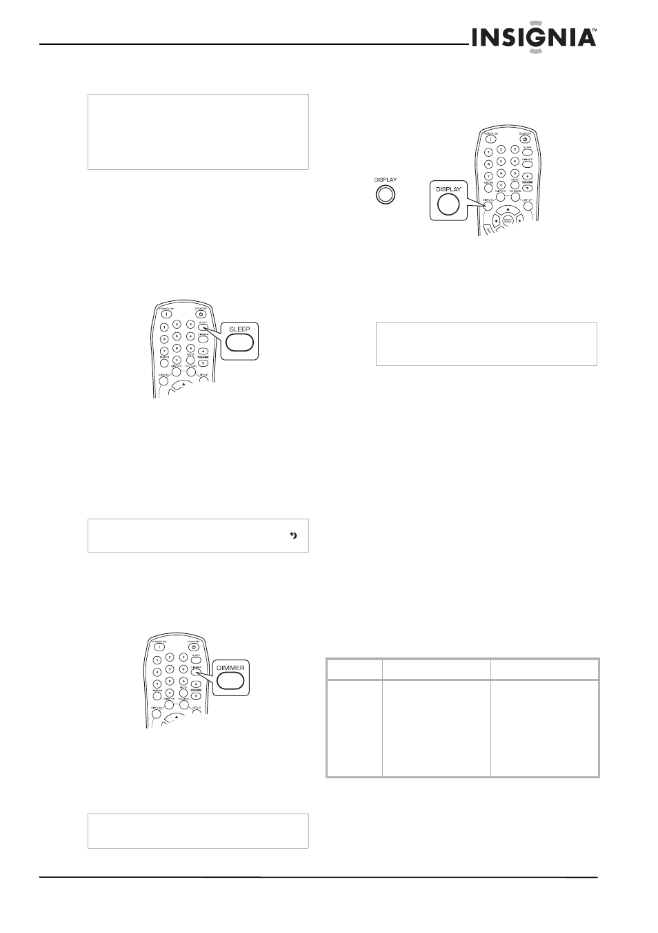 Utilisation de l’arrêt différé, Réglage de la luminosité de l'écran, Affichage de l'état du récepteur | Entretien, Problèmes et solutions, Entretien problèmes et solutions | Insignia NS-R5101 User Manual | Page 65 / 108