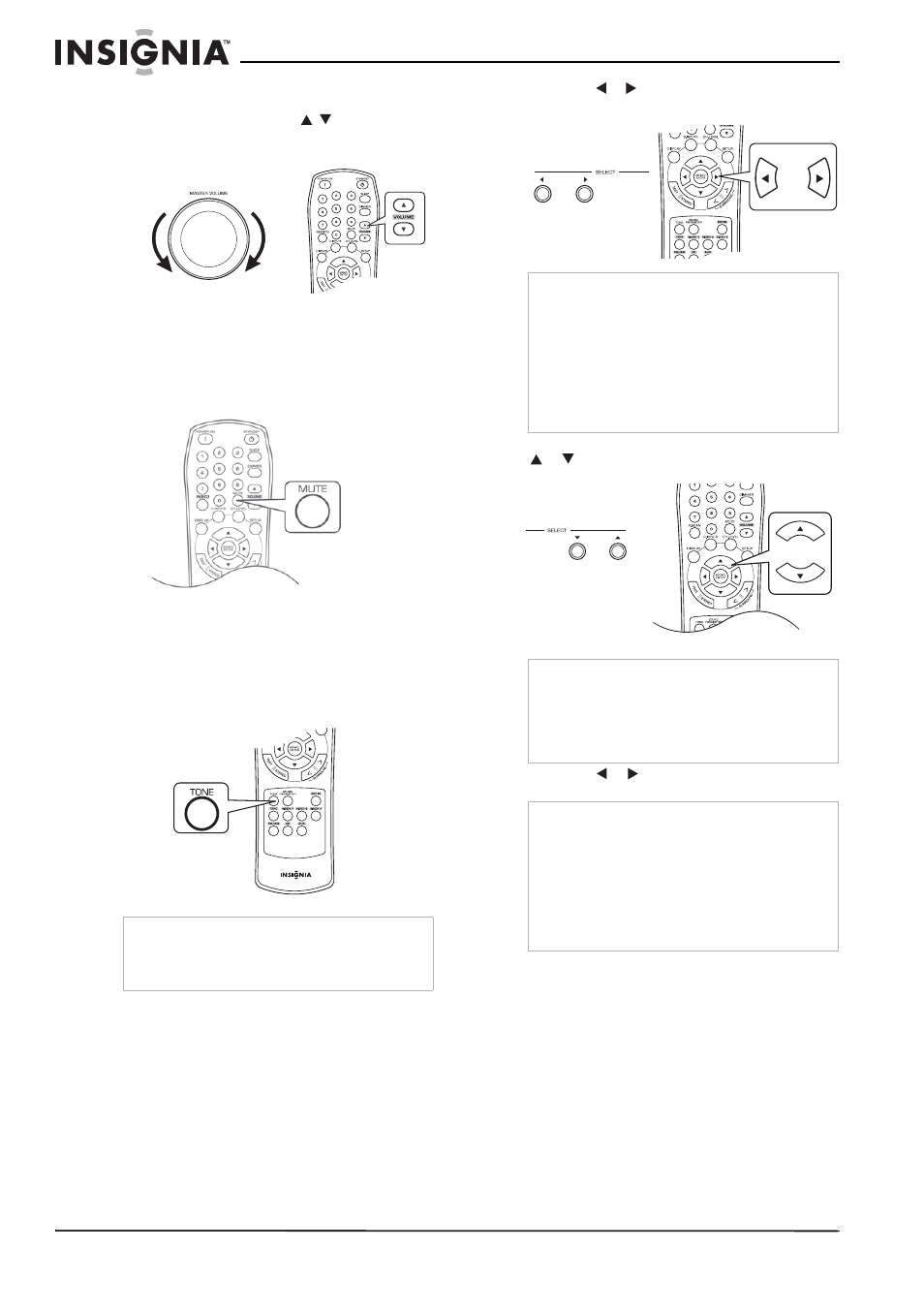 Ajuste de los agudos y los graves, Uso del sonido envolvente | Insignia NS-R5101 User Manual | Page 96 / 108