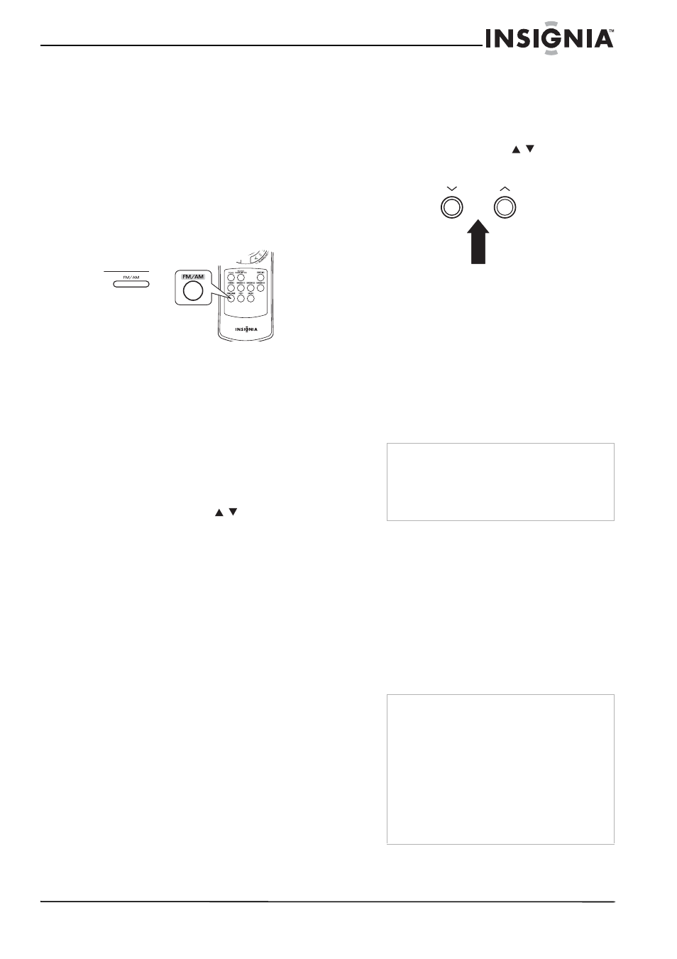 Escuchando transmisiones de radio, Sintonización automática, Sintonización manual | Programación automática, Programación manual, Escuchando transmisiones de radio” en | Insignia NS-R5101 User Manual | Page 99 / 108