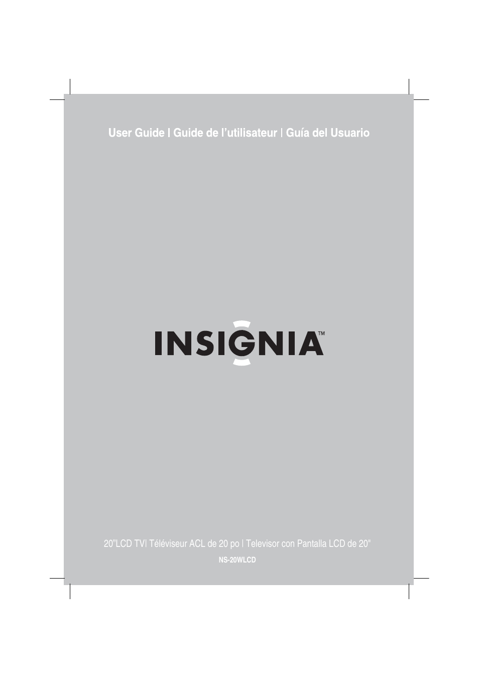 Insignia NS-20WLCD User Manual | 68 pages